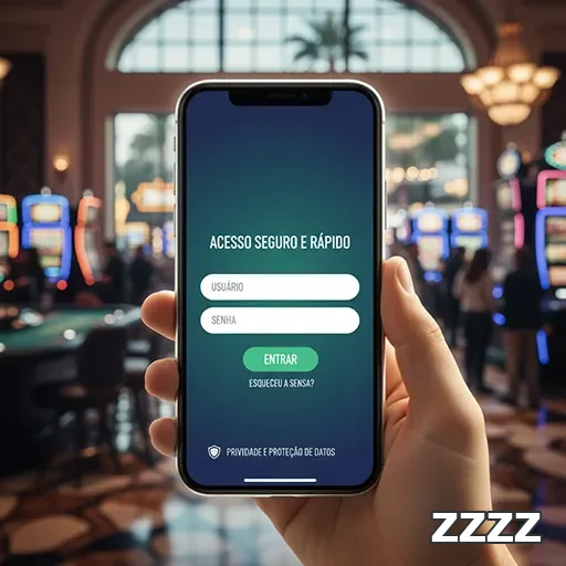 Interface de login seguro da zzzz em smartphone moderno.
