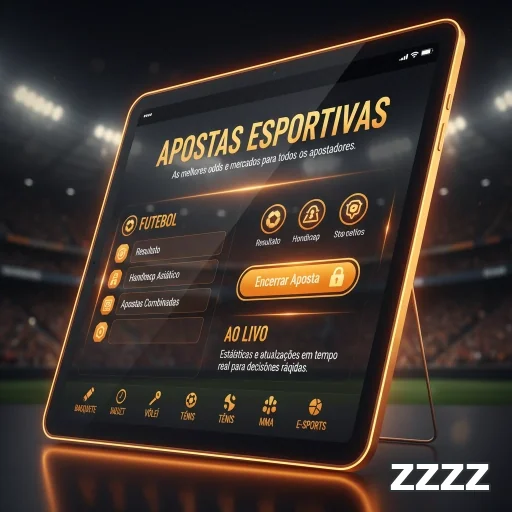 Dispositivo móvel mostrando opções de apostas na plataforma zzzz.