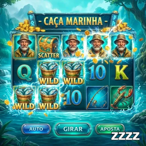 Imagem do jogo Caça Marinha no zzzz, destacando slots.