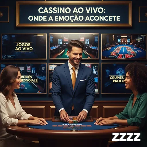Jogadores interagem com crupiê no cassino ao vivo zzzz.
