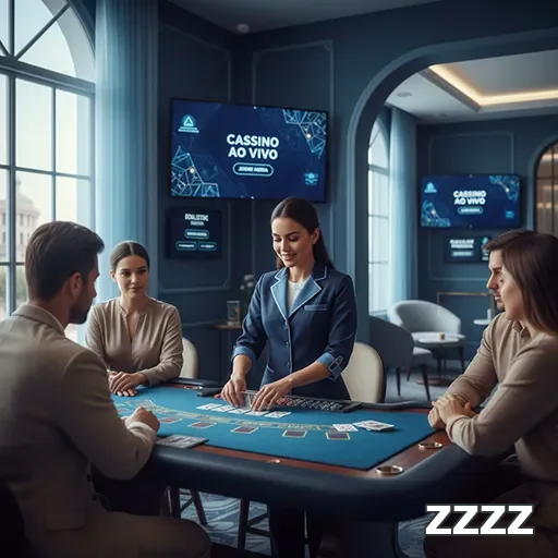 Dealer profissional no cassino ao vivo da zzzz com jogadores.