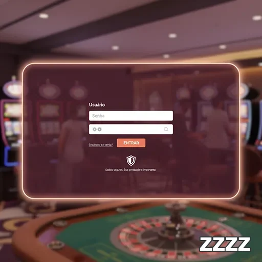Tela de login na plataforma zzzz para jogos de slot.