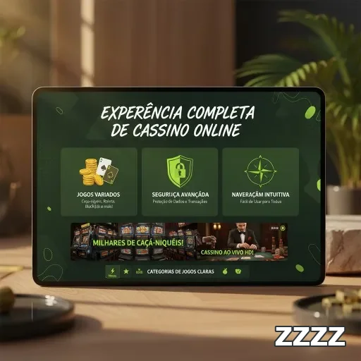 Interface do site zzzz destacando serviços VIP em tablet.