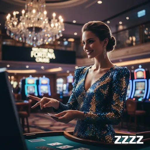 Jogadora em ambiente VIP na plataforma zzzz, com cartas na mão.