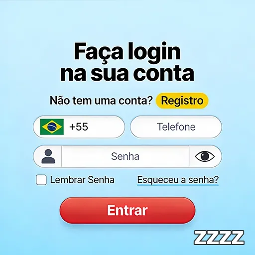 Tela de login da plataforma zzzz com campos de acesso.