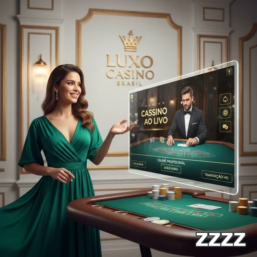 Jogadora interagindo com cassino ao vivo no zzzz.