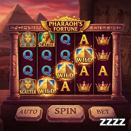 Jogos de slots no zzzz, incluindo Pharaoh's Fortune.