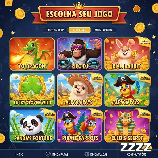 Tela de jogos populares da zzzz com opções para clientes VIP.