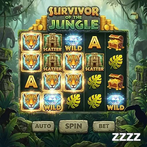 Painel do jogo 'Survivor of the Jungle' na zzzz.