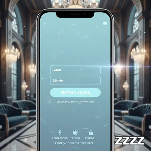 Tela do aplicativo zzzz com login e opções de segurança.